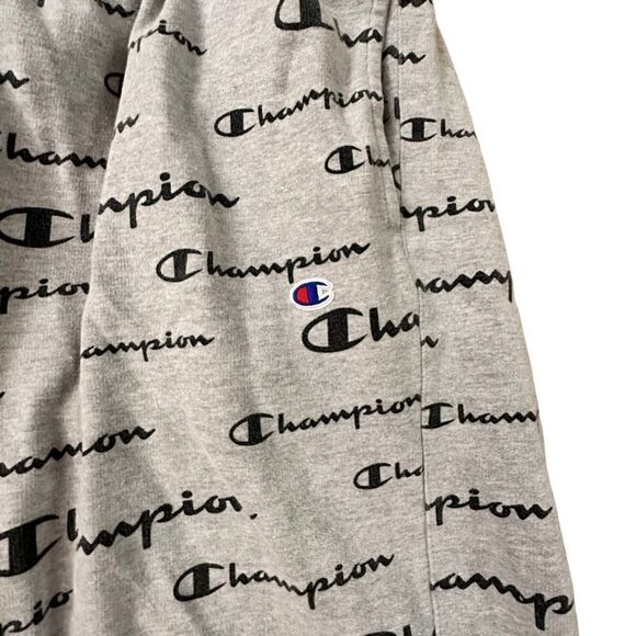 Champion ~ Mens Grey Loungewear shorts ~ all over logo print ~ size XXL - Picture 4 of 9